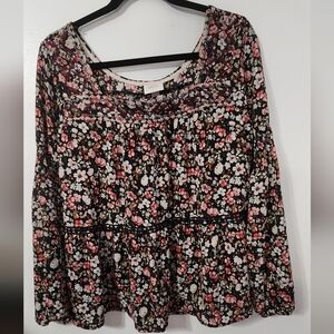 Knox Rose floral boho blouse- Excellent condition. SZ LARGE